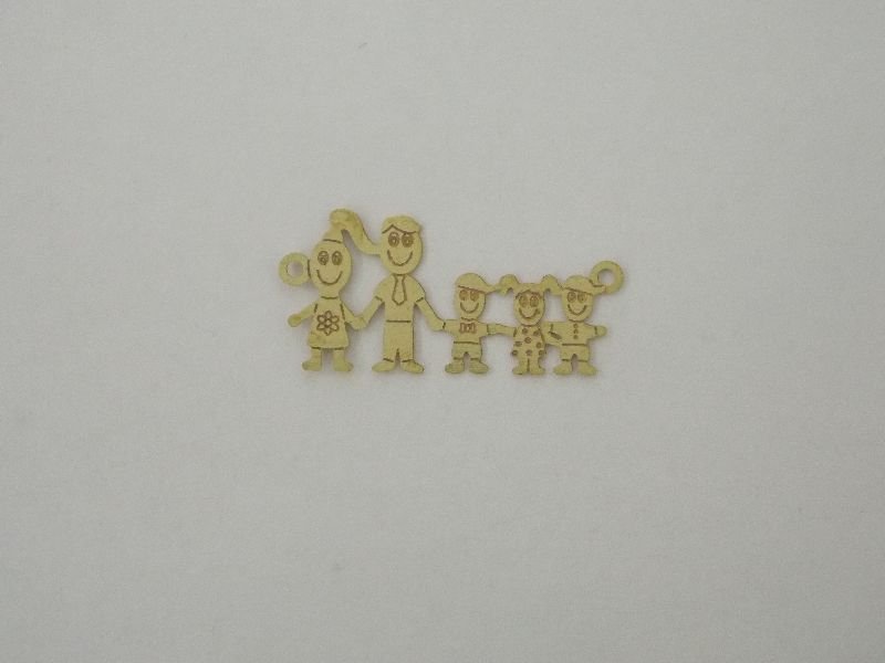 Family Photo-etched Father Mother 3 Children 14x39mm