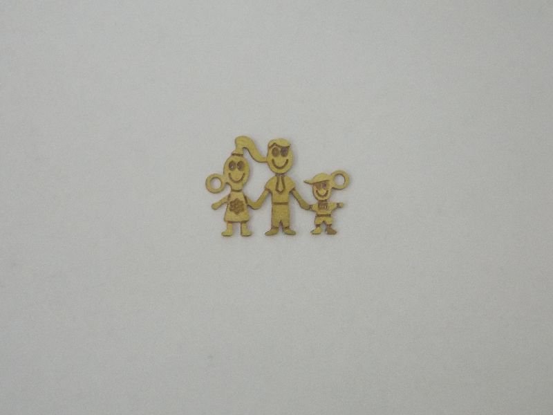 Family Happy Photo-etched Father Mother Son 15x21mm
