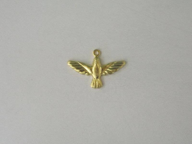 Pendant Holy Spirit Stamped 11x20mm with Jump Ring