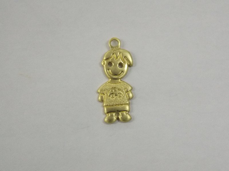 Pendant Boy with Clothing Textured and Little Cart Plain 20mm