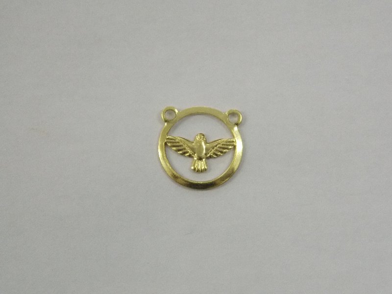 Round 12mm Openwork with Holy Spirit with 2 Bail Top