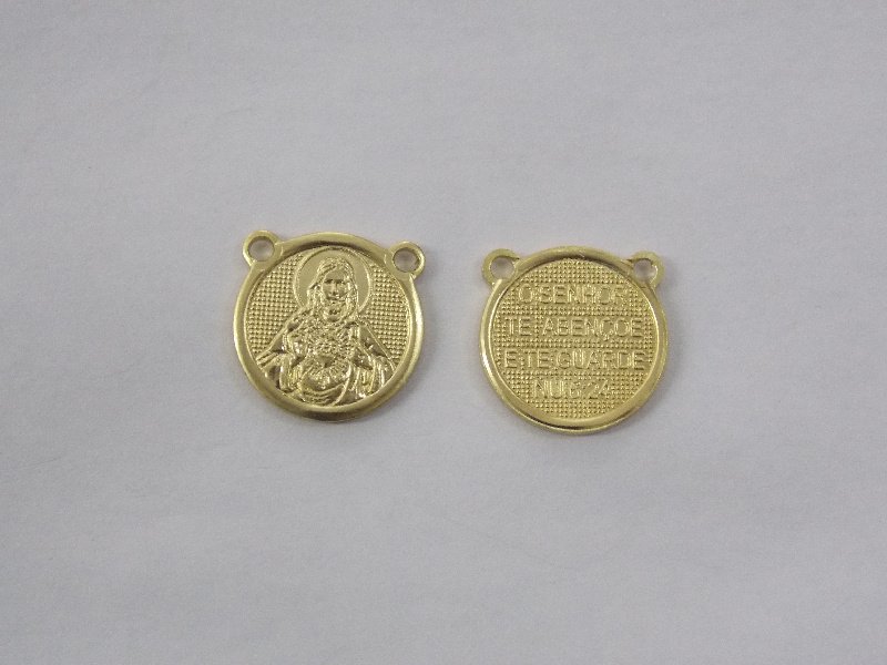 Round 12mm 1 Side without with Jesus 1 Side Prayer with 2 Bail Top