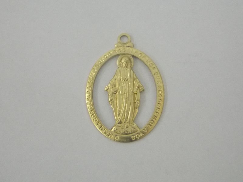 Medal Oval Openwork with Our Lady. Grace 30x24mm with Bail