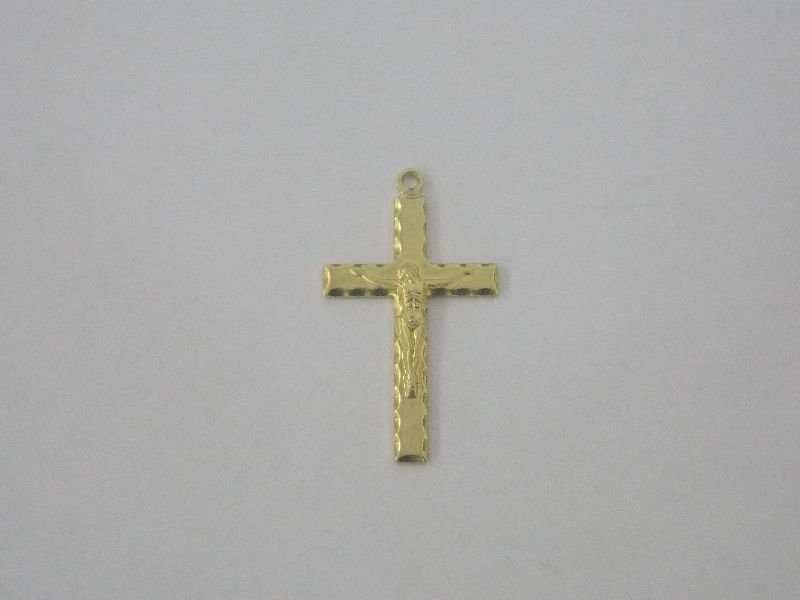 Pendant Cross with Christ Edge Diamond-cut 25mm