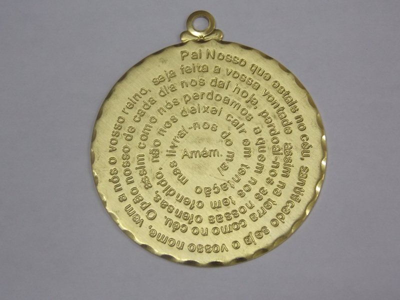 Pendant Medal 40mm with Prayer Father Our Portuguese Sheet 0,70