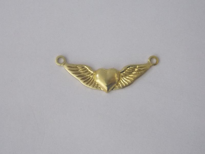 Heart Winged 25mm with 2 Jump Rings Sides