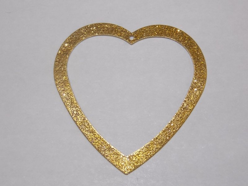 Heart Openwork Diamond-cut with 1 Hole Top 35mm