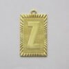 Rectangle 20mm Letter Z with 1 Bail Straight with Edge Diamond-cut