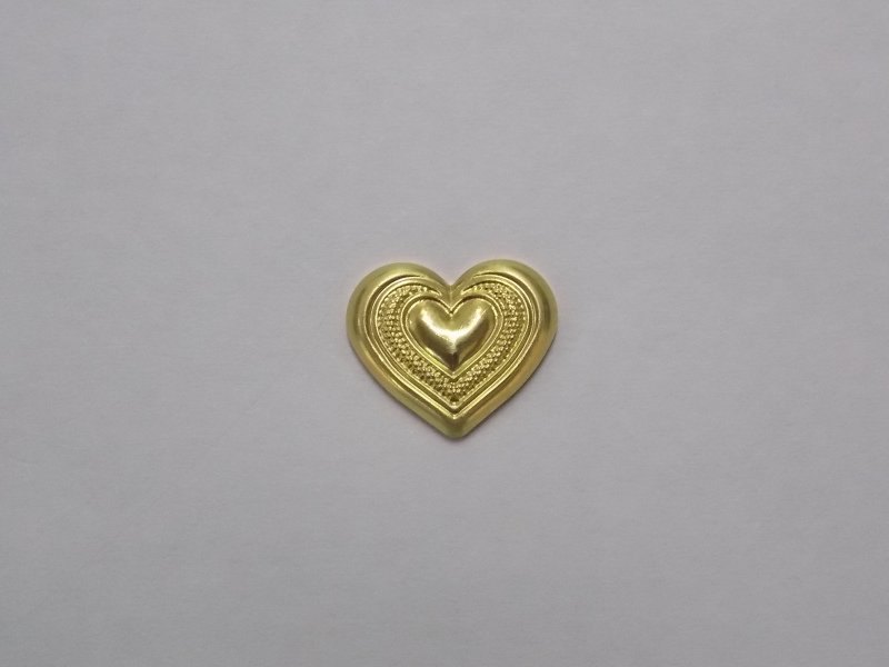 Heart 12mm with Heart in Center Plain without Jump Ring