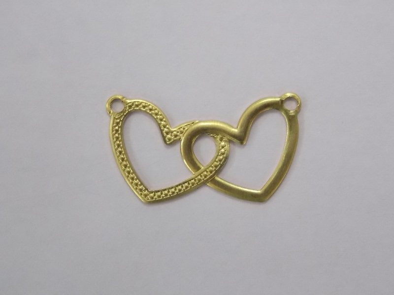 Two Hearts 25mm Openwork with 2 Jump Rings