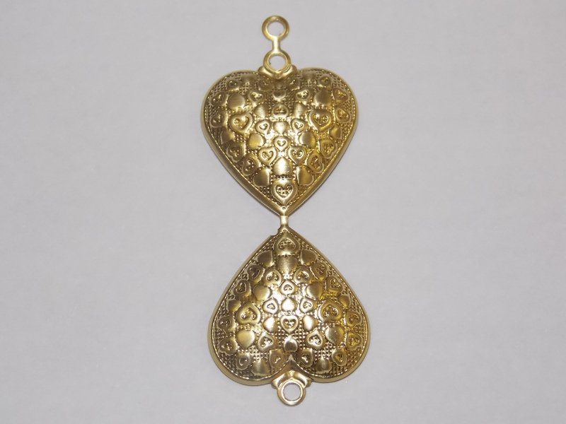 Pendant Heart Double with Hearts 17mm with 3 Bail