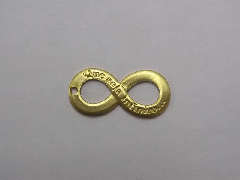May Be Infinity 22x10mm with Inscription with 1 Hole and