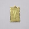 Rectangle 20mm Letter Y with 1 Bail Straight with Edge Diamond-cut