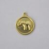 Pendant Round with Elephant Stamped 15mm