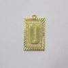 Rectangle 20mm Letter U with 1 Bail Straight with Edge Diamond-cut