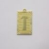 Rectangle 20mm Letter T with 1 Bail Straight with Edge Diamond-cut