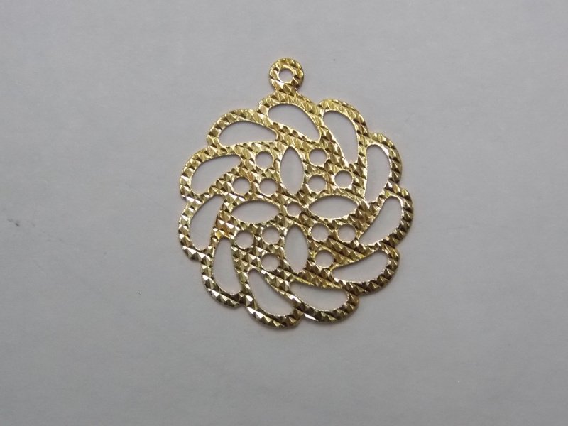 Flower Openwork Diamond-cut with 1 Bail 20x24mm
