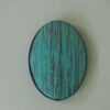 Oval Wood Blue with Pass-through Hole 20x27mm