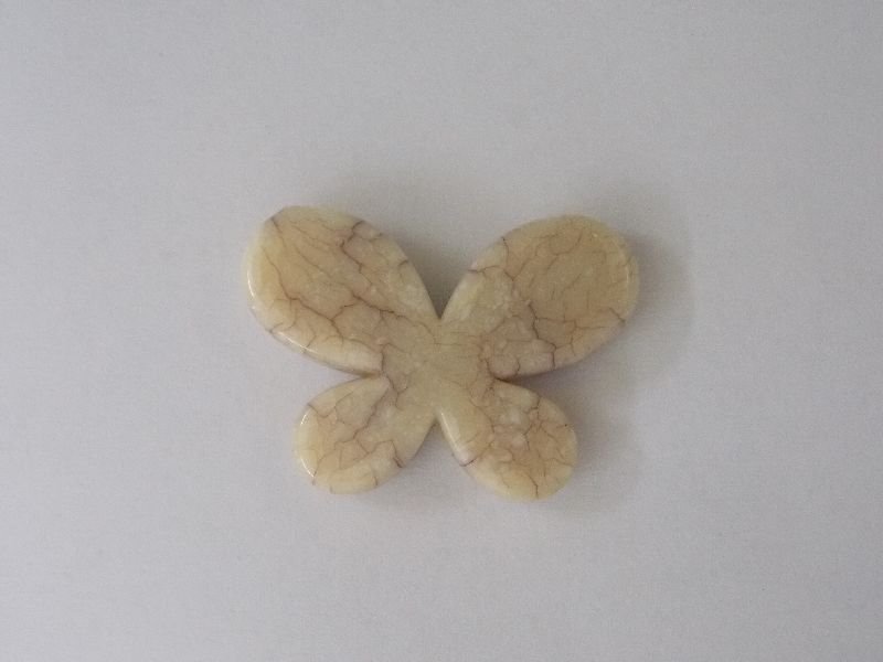 Butterfly Acrylic Beige with Pass-through Hole 22x30mm