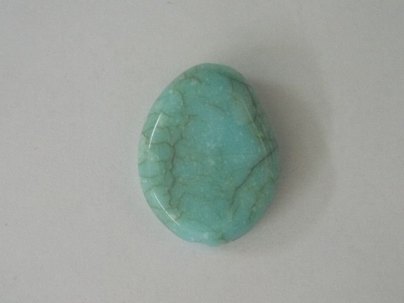 Oval Crimped Acrylic Blue with Pass-through Hole 19x24mm
