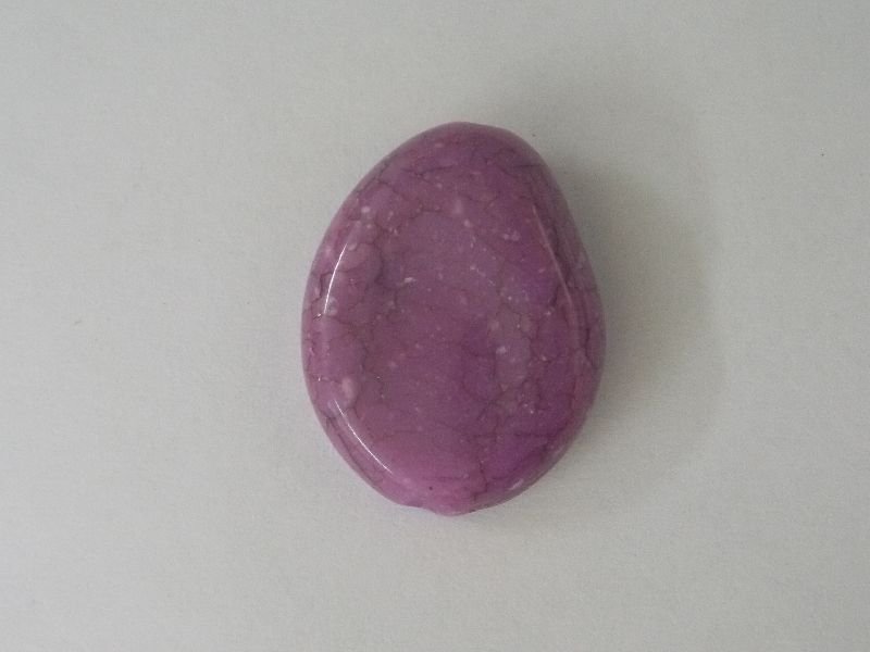 Oval Crimped Acrylic Lilac with Pass-through Hole 19x24mm