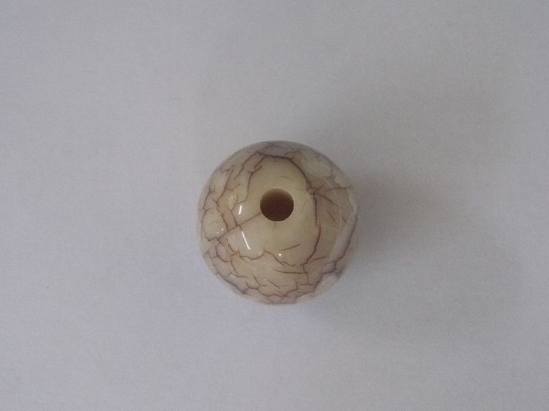 Ball 16mm Acrylic Beige with Pass-through Hole