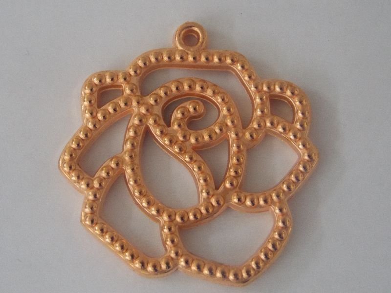 Rose ABS Openwork with 1 Bail 36x36mm