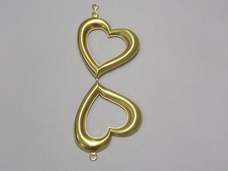 Heart Double Openwork with Jump Ring for Fold 33mm
