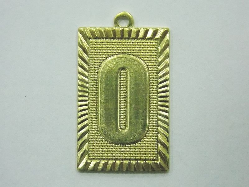 Rectangle 20mm Letter O with 1 Bail Straight with Edge Diamond-cut