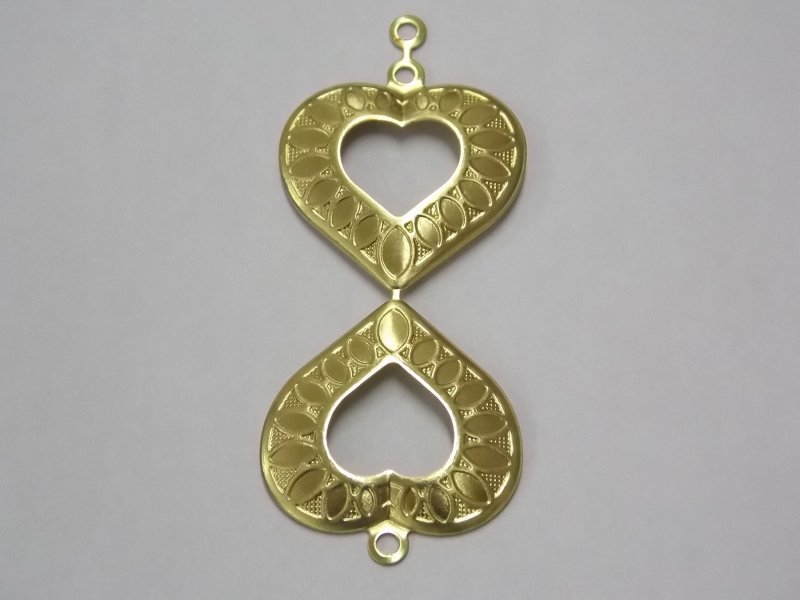 Heart Double with Heart Openwork Center 24x22mm