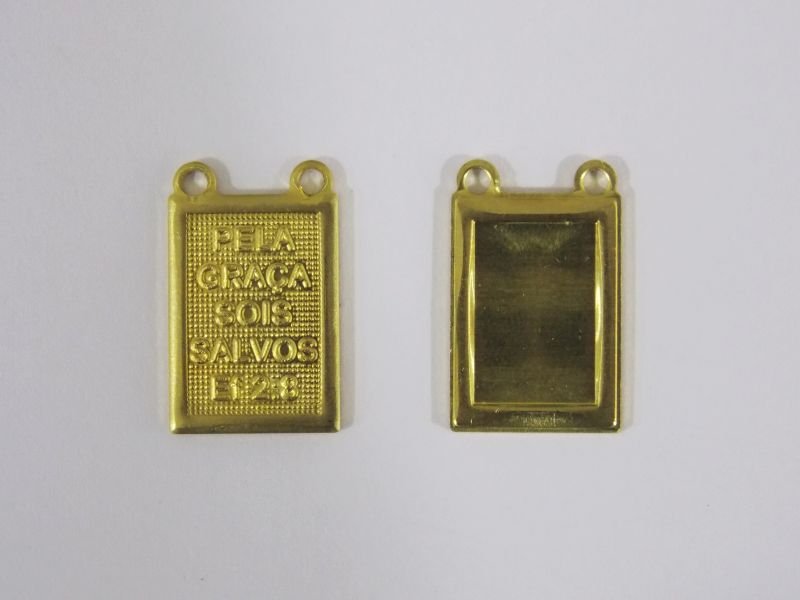 Scapular 14x10mm 1 Side Plain 1 Side with Prayer Our Lady.carmo