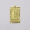 Rectangle 20mm Letter G with 1 Bail Straight with Edge Diamond-cut