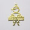 Pendant Boy Openwork 25mm with Plate I You I Love
