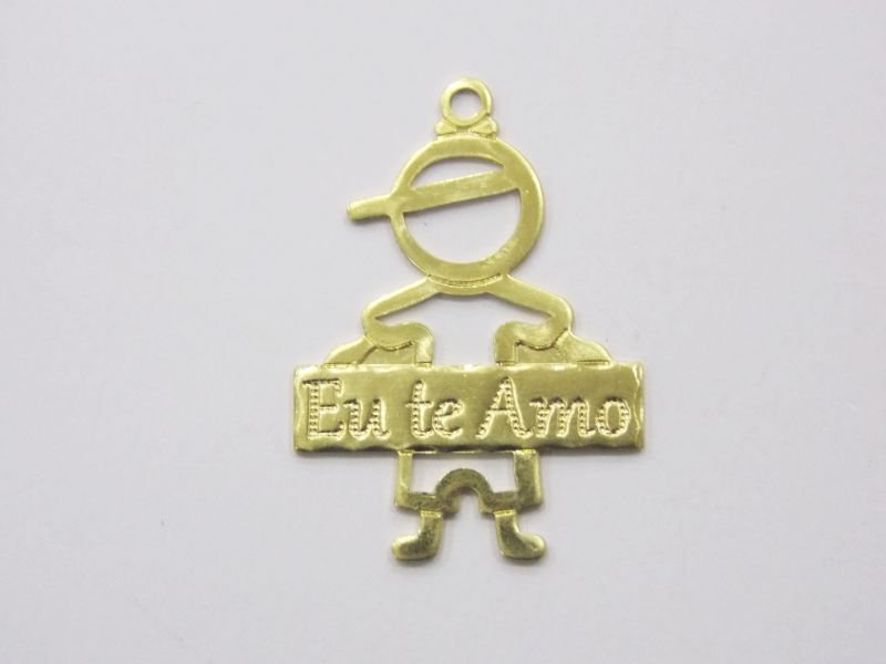 Pendant Boy Openwork 25mm with Plate I You I Love