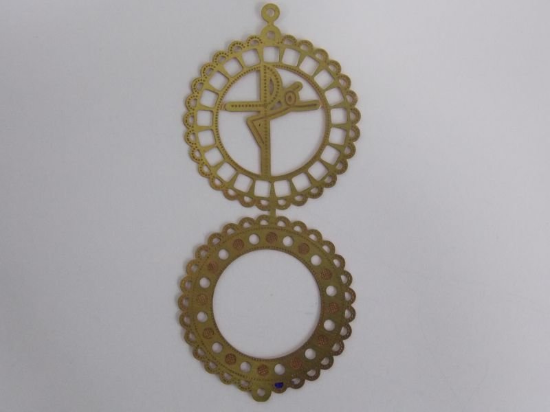 Photo-etched Mandala Double "fe" 25mm with Bail