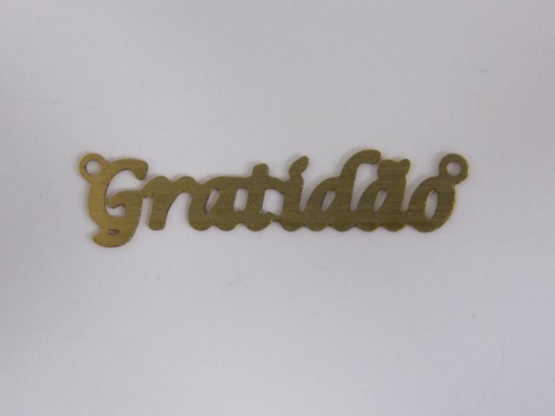 Photo-etched Gratitude 36mm with 2 Bail for Choker