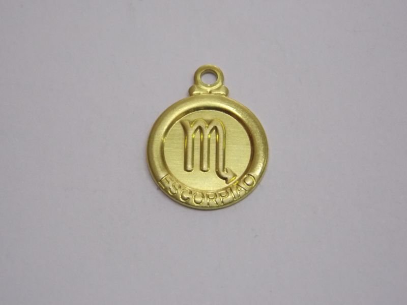 Pendant Round 11mm Zodiac Sign Scorpio with Bail