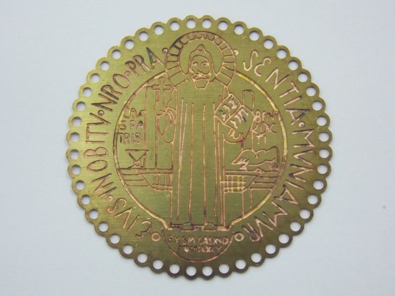 Photo-etched Medal Saint Benedict Plain 39mm