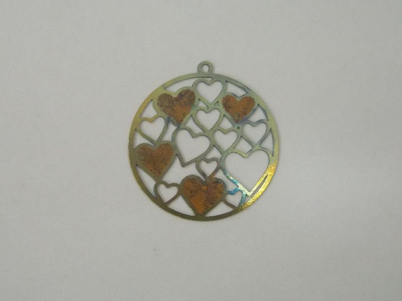 Round Openwork 32mm Photo-etched with 14 Hearts