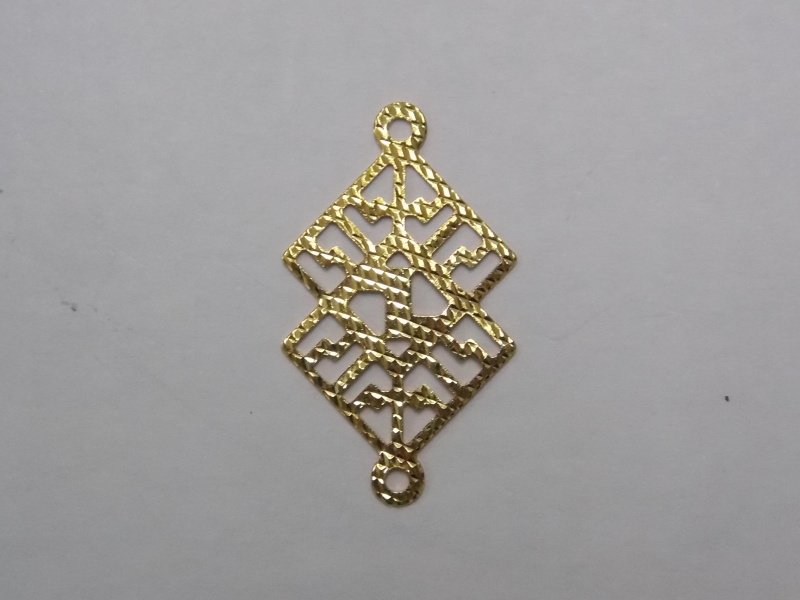 2 Triangle Openwork Diamond-cut with 1 Bail Top 1 Bottom 1