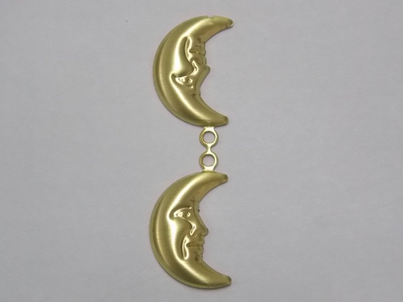 Moon Double with Face 24mm with Jump Ring